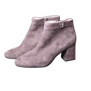 Kate Spade Adalyn Boots Brown Suede Block Heel Ankle Boot Bootie 8M